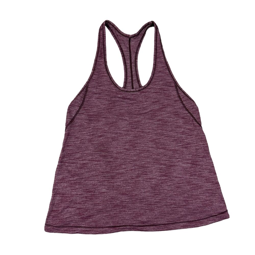 Lululemon Size 4 Heathered Dark Adobe Maroon Train Times Racerback Tank Top